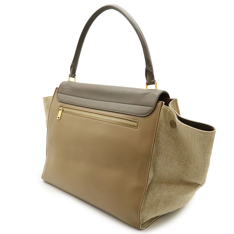 Celine Trapeze Handbag Shoulder Bag Semi-shoulder Shoulder Leather Canvas Gray
