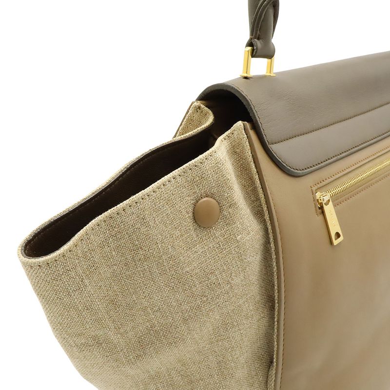 Celine Trapeze Handbag Shoulder Bag Semi-shoulder Shoulder Leather Canvas Gray