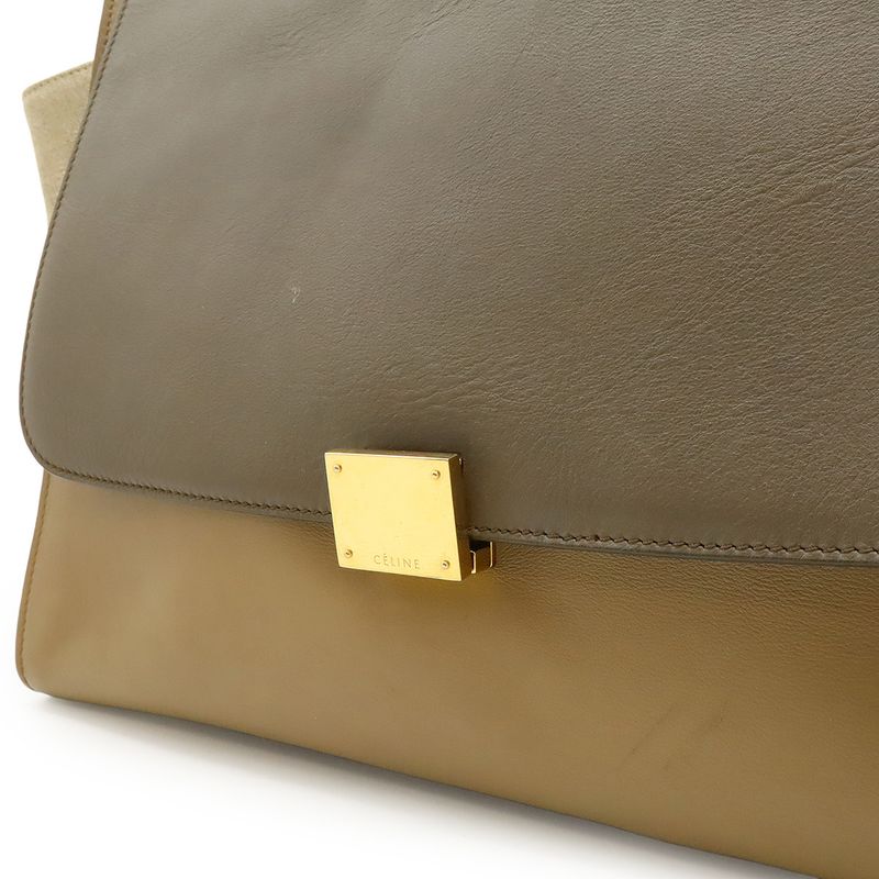 Celine Trapeze Handbag Shoulder Bag Semi-shoulder Shoulder Leather Canvas Gray
