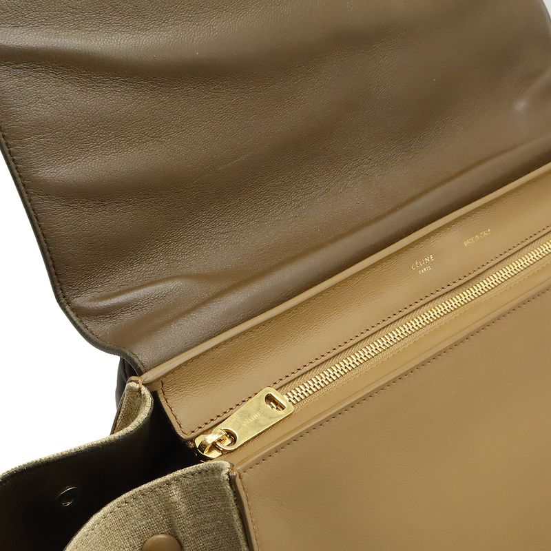 Celine Trapeze Handbag Shoulder Bag Semi-shoulder Shoulder Leather Canvas Gray