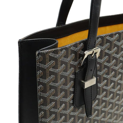 Goyard Comor GM Paint Handbag Tote Bag Herringbone Pattern PVC Leather Black