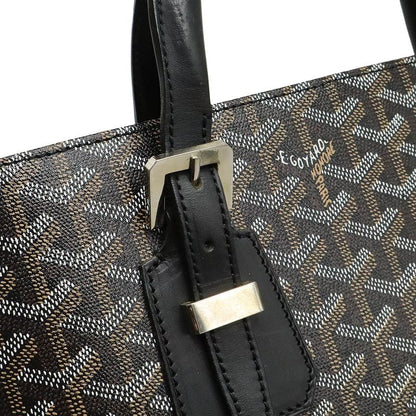 Goyard Comor GM Paint Handbag Tote Bag Herringbone Pattern PVC Leather Black