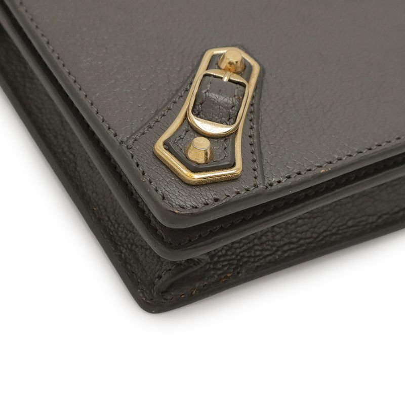 Balenciaga Classic Metallic Edge Chain Wallet Pochette Shoulder Bag 2WAY Clutch