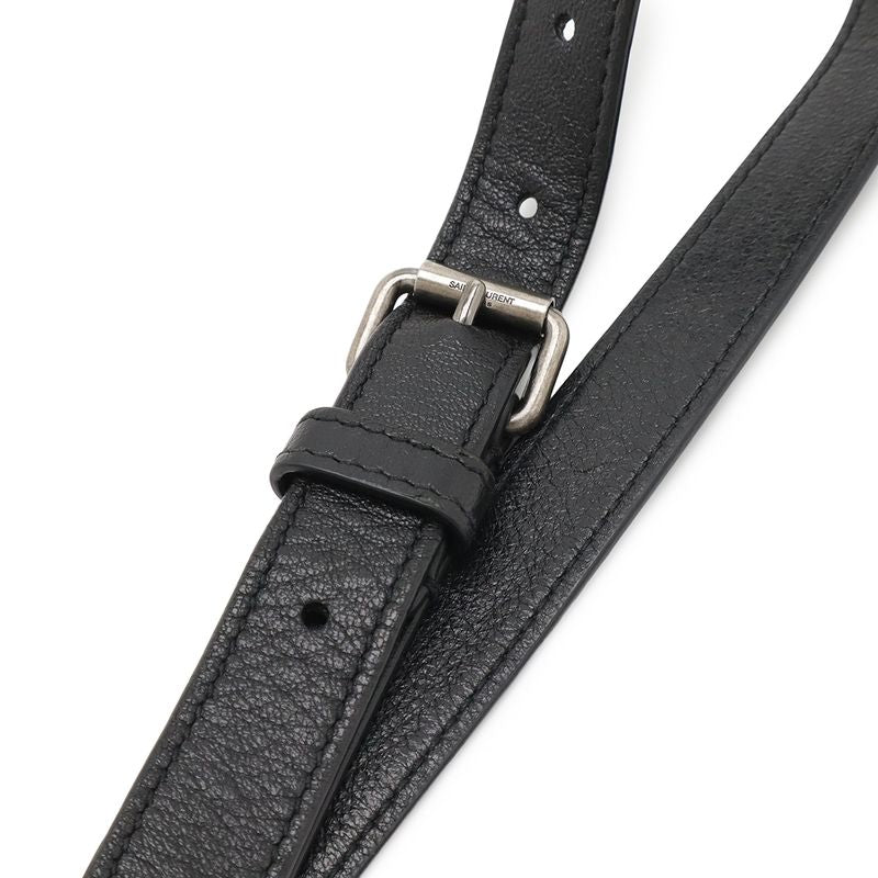 Saint Laurent Paris YSL Yves Saint Laurent Shoulder Bag Pochette Canvas Leather