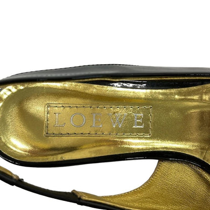 Loewe Sandals 37 Women's - Black Flower Bijou Leather