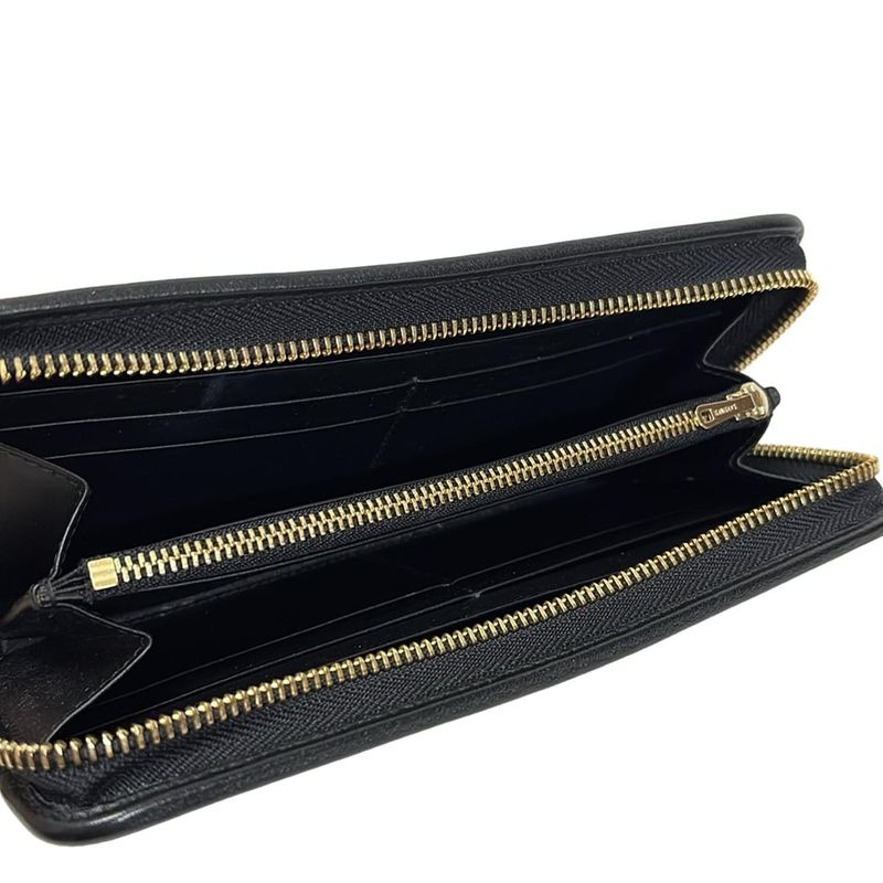 Loewe Long Wallet - Beige X Dark Brown X Multi Leopard Print Round Zipper