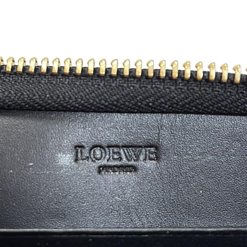 Loewe Long Wallet - Beige X Dark Brown X Multi Leopard Print Round Zipper