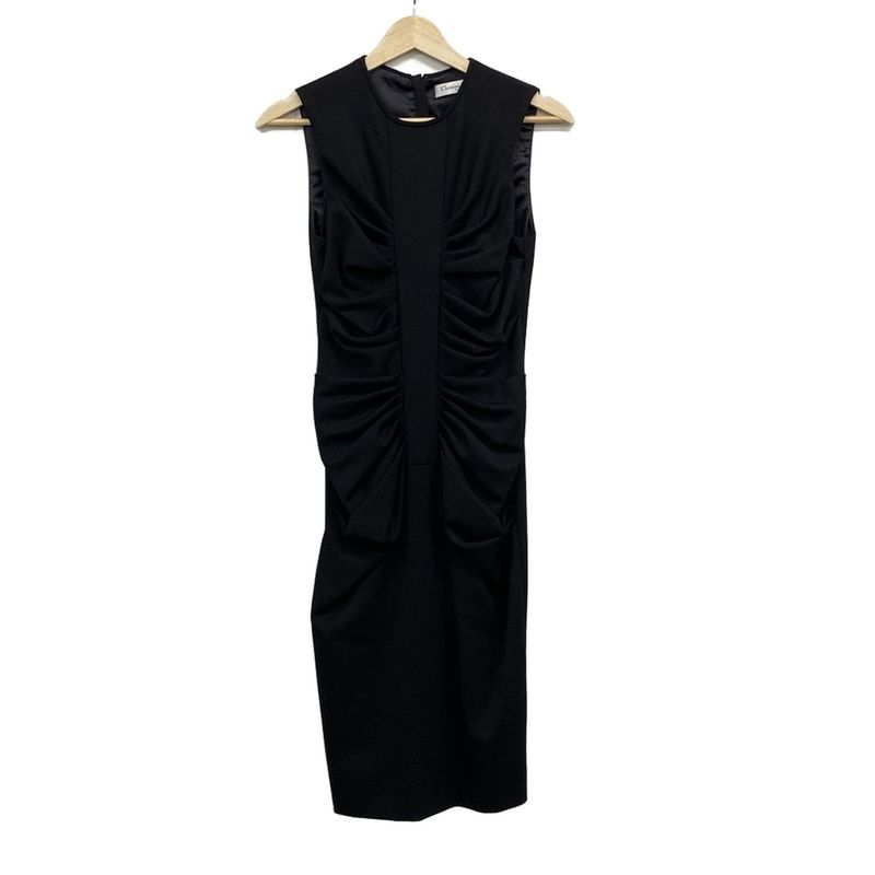 Dior Christian Dior Dress Size 34 S Women's - Black Crew Neck Sleeveless Long