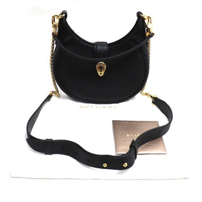 Bvlgari Serpenti Ellipse 2-Way Shoulder Bag Black IC Ladies
