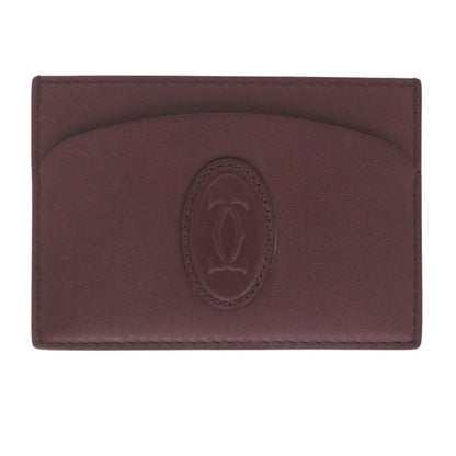 Cartier Must de Cartier Crl3001795 Leather Bordeaux Card Case Pass Case 0429