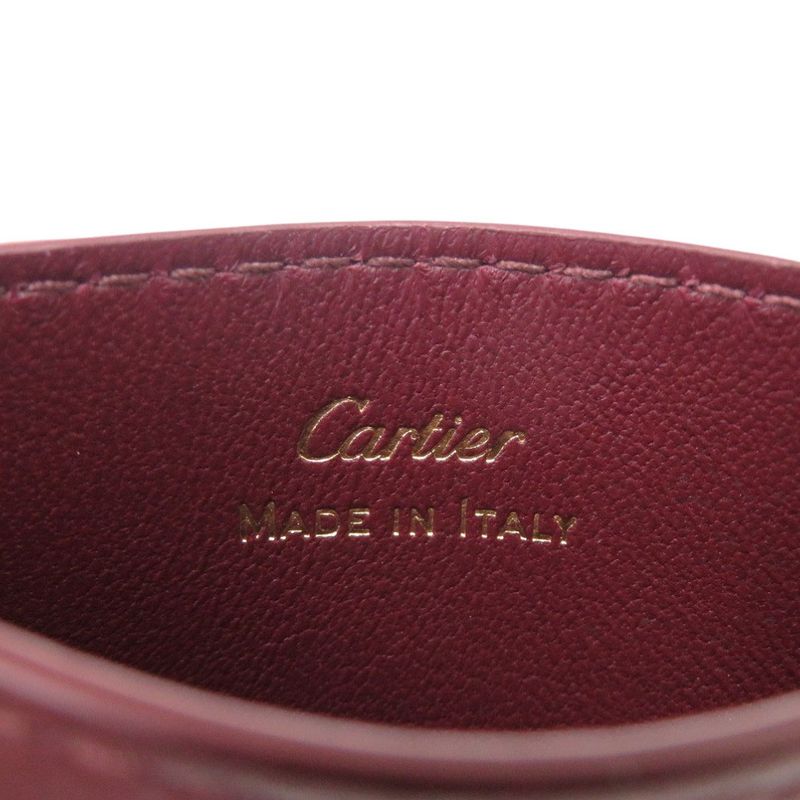 Cartier Must de Cartier Crl3001795 Leather Bordeaux Card Case Pass Case 0429
