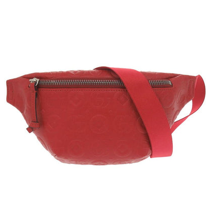 Gucci Children's Double G 502095 Leather Red Body Bag Waist Bag Red 0271 Gucci