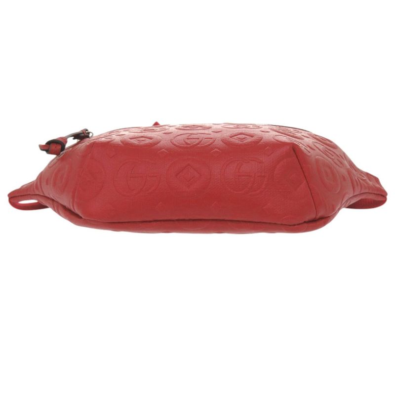 Gucci Children's Double G 502095 Leather Red Body Bag Waist Bag Red 0271 Gucci