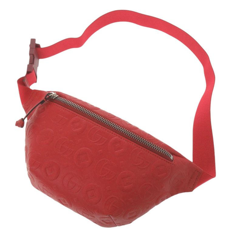Gucci Children's Double G 502095 Leather Red Body Bag Waist Bag Red 0271 Gucci