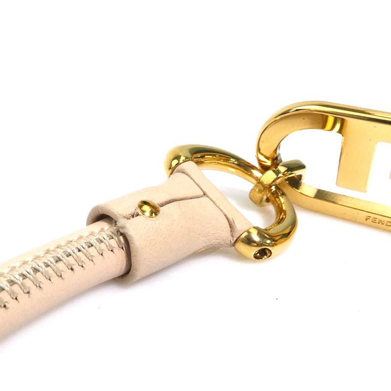 Fendi Double F Logo Beige Leather Choker