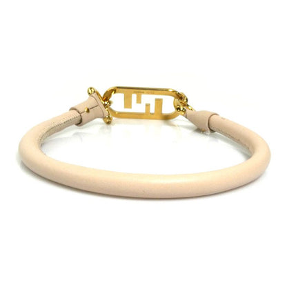 Fendi Double F Logo Beige Leather Choker