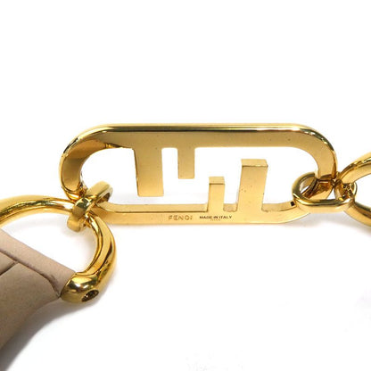 Fendi Double F Logo Beige Leather Choker
