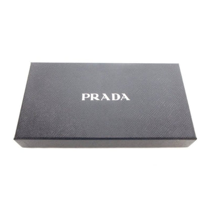 Prada Long Wallet Vitello Leather Round Zipper Black 1ml506 Uo Aa