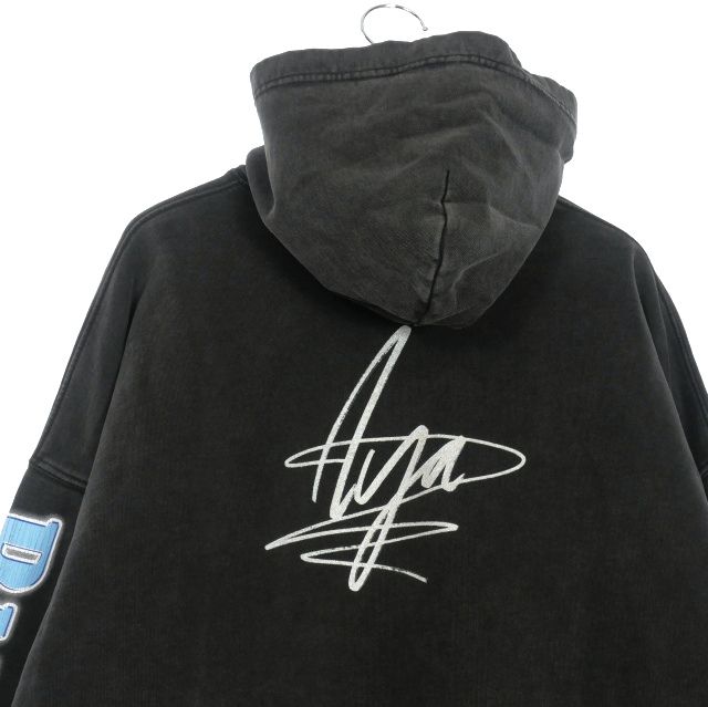 Balenciaga 22ss Ayana Kamura Vintage Processing Graphic Hoodie Parka 1 Black