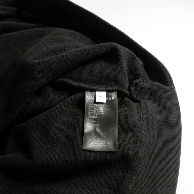 Balenciaga 22ss Ayana Kamura Vintage Processing Graphic Hoodie Parka 1 Black