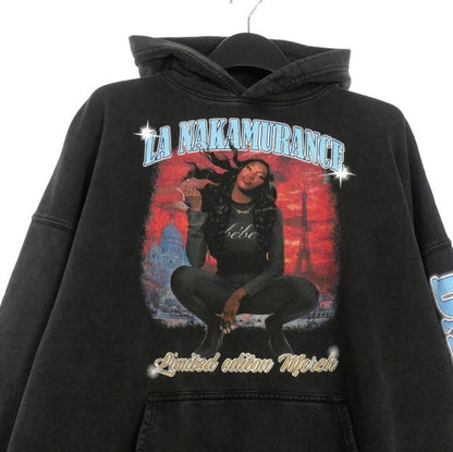 Balenciaga 22ss Ayana Kamura Vintage Processing Graphic Hoodie Parka 1 Black