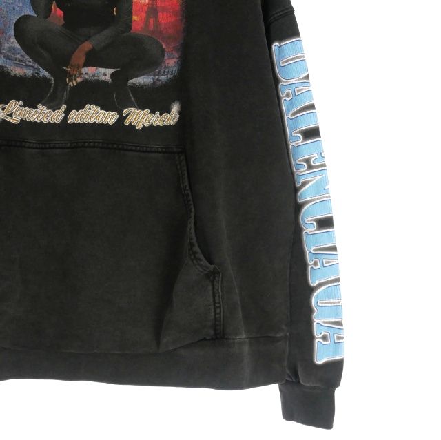 Balenciaga 22ss Ayana Kamura Vintage Processing Graphic Hoodie Parka 1 Black