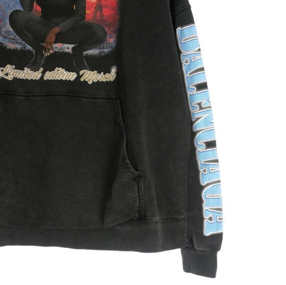 Balenciaga 22ss Ayana Kamura Vintage Processing Graphic Hoodie Parka 1 Black