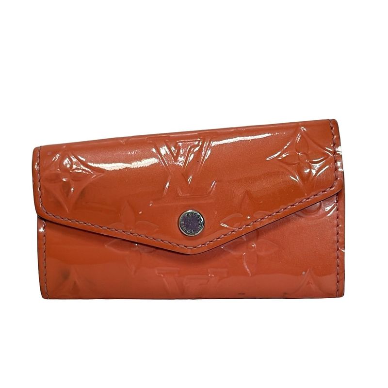 Louis Vuitton Key Case Monogram Vernis Multicles 4 M90913 Rose Rich Initial