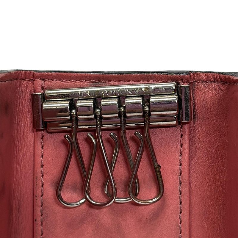 Louis Vuitton Key Case Monogram Vernis Multicles 4 M90913 Rose Rich Initial