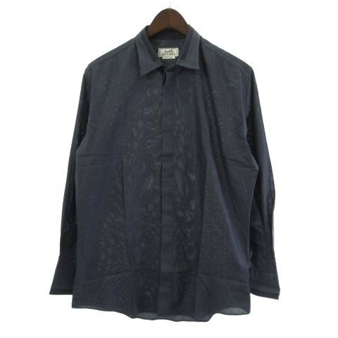 Hermes Serie Button Shirt Long Sleeve Gray 39