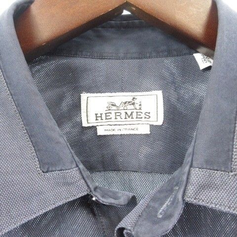 Hermes Serie Button Shirt Long Sleeve Gray 39