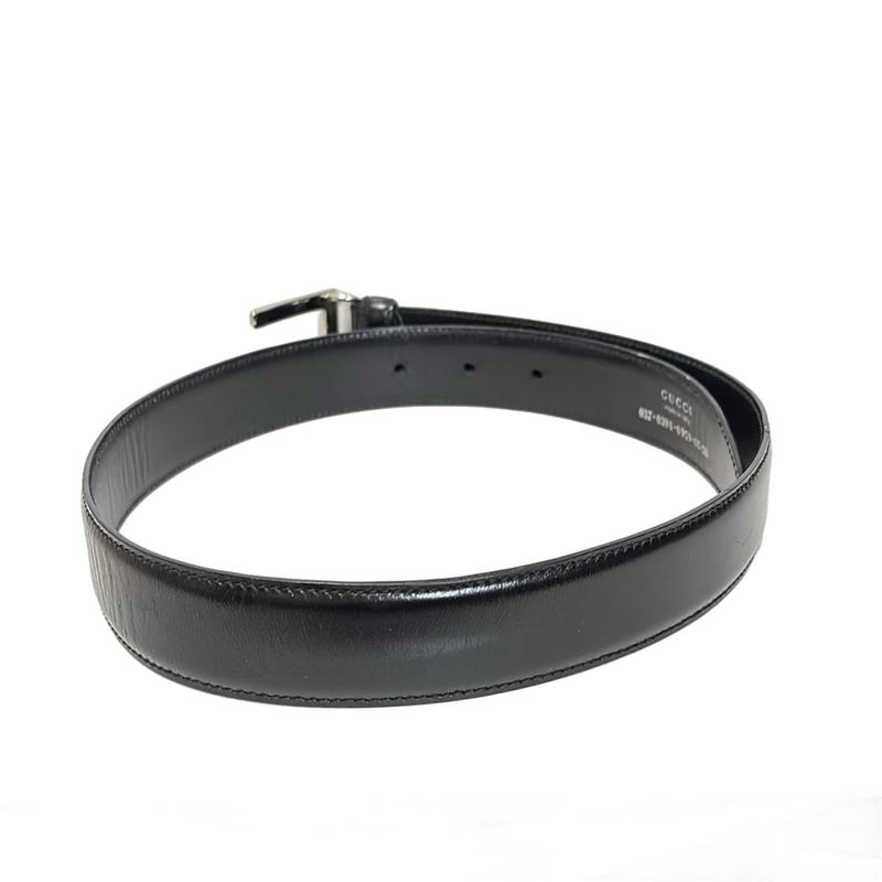 Gucci Belt 65 26 - Black X Silver Leather