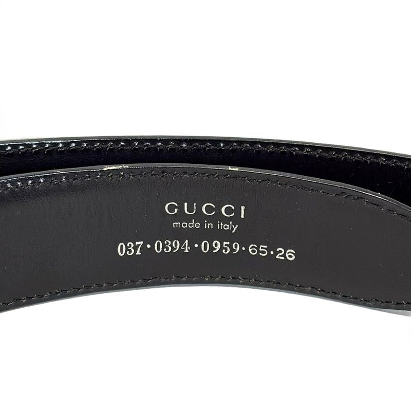 Gucci Belt 65 26 - Black X Silver Leather