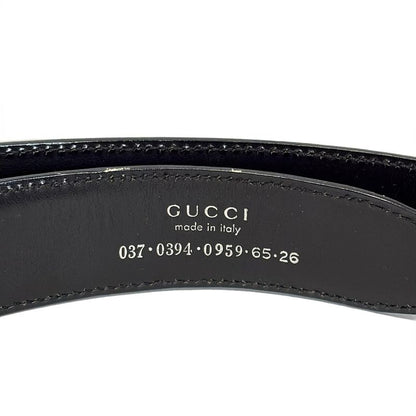 Gucci Belt 65 26 - Black X Silver Leather