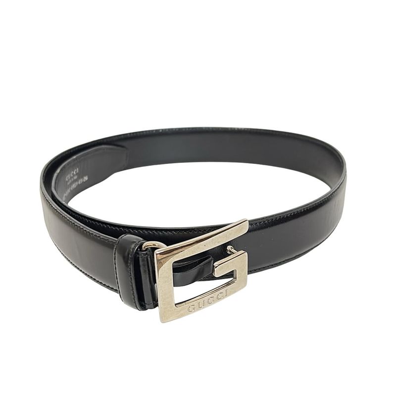 Gucci Belt 65 26 - Black X Silver Leather