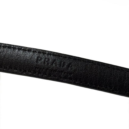 Prada Belt 70 28 - Dark Brown X Light Brown X Silver Shape Pressed Leather