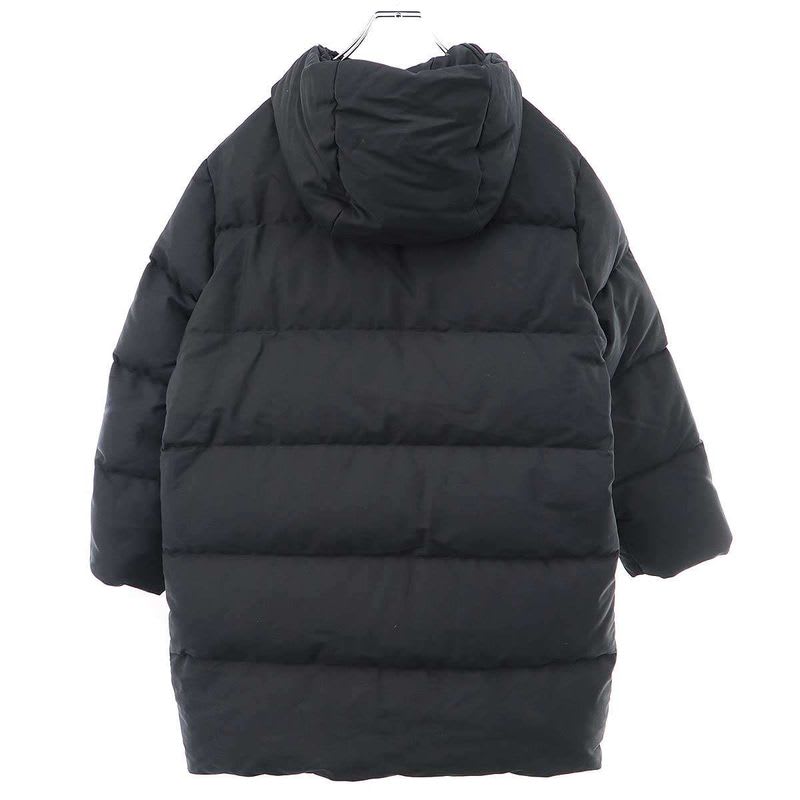 Loewe 22 AW Leather Trim Hooded Down Coat S359 Y02 X42 Black 38