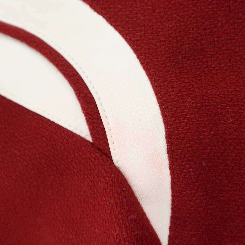 Saint Laurent Paris Leather Trim Wool Teddy Jacket Y213 Q Red 46