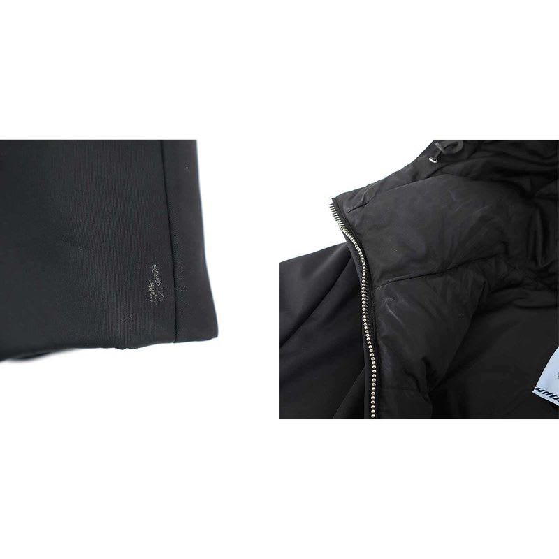 Prada 22 AW Re-Nylon Logo Plate Down Coat Black 36
