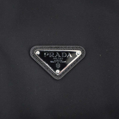 Prada 22 AW Re-Nylon Logo Plate Down Coat Black 36