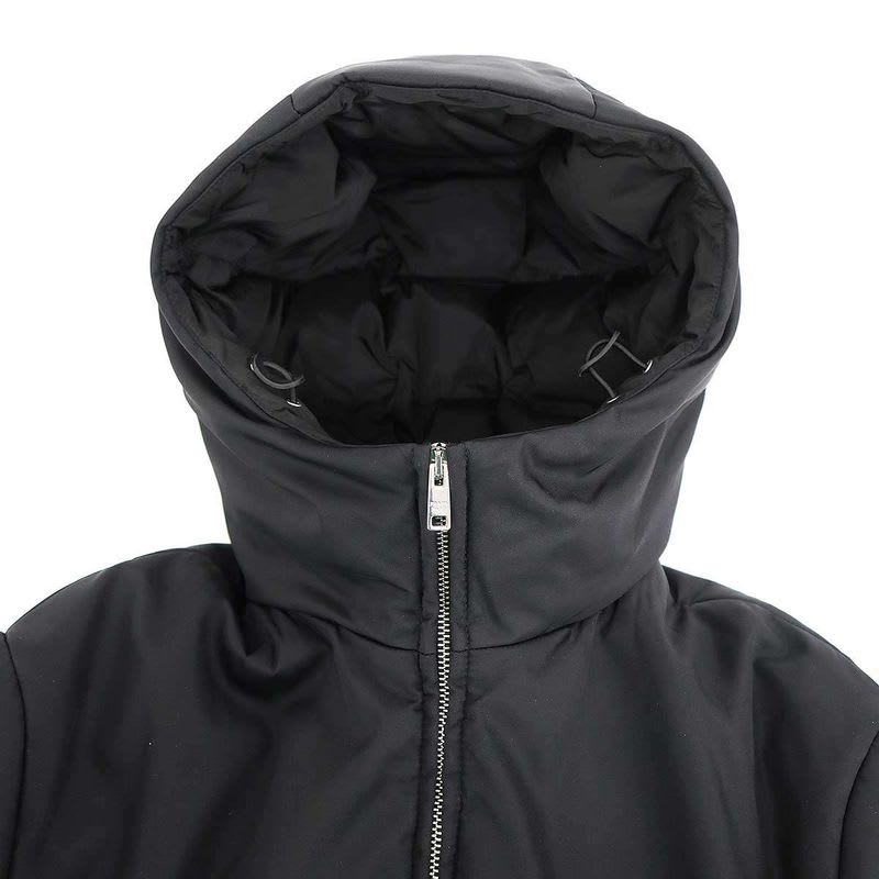 Prada 22 AW Re-Nylon Logo Plate Down Coat Black 36