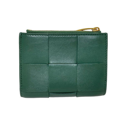 Bottega Veneta Bifold Wallet Small Cassette Dark Green Leather