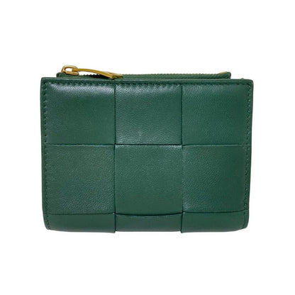 Bottega Veneta Bifold Wallet Small Cassette Dark Green Leather