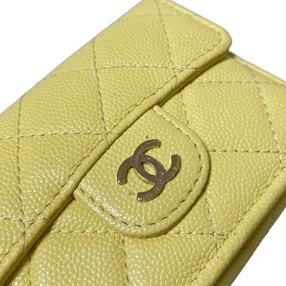 Chanel Trifold Wallet Matelasse Light Yellow