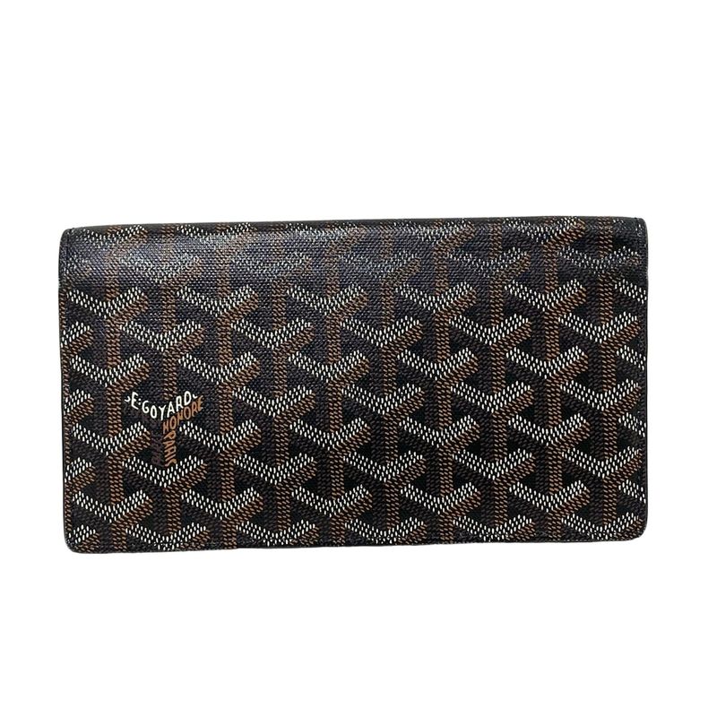 Goyard Long Wallet Richelieu Black X Brown X White