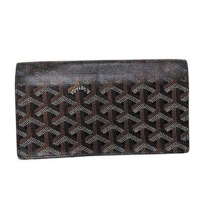 Goyard Long Wallet Richelieu Black X Brown X White