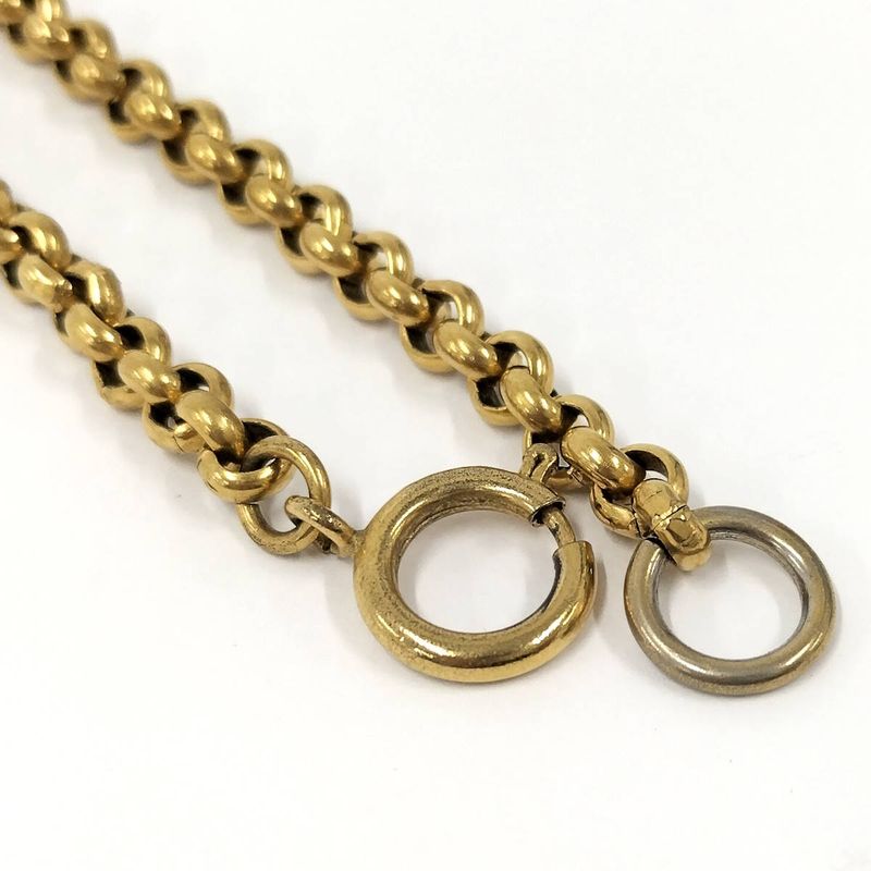 Chanel Long Necklace Heart Here Mark Gold Plated 95p