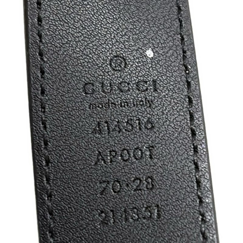Gucci Belt 70 28 - 414516 Black X Gold Double G Leather