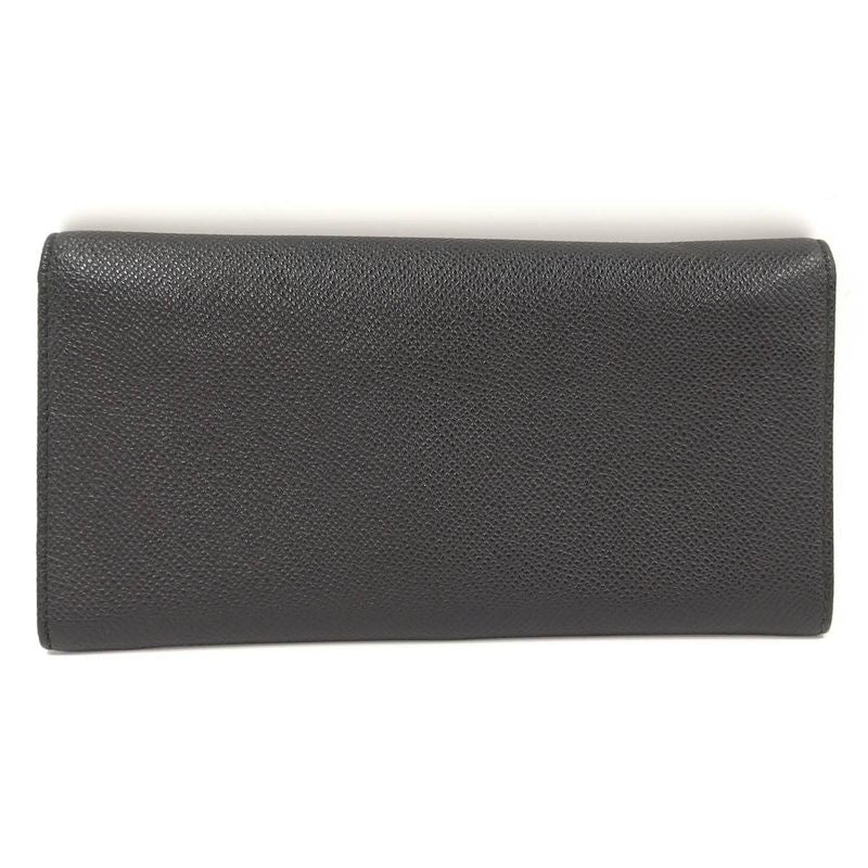 Bvlgari Bifold Long Wallet Logo Clip Leather Black 30412