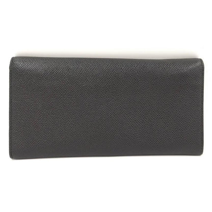 Bvlgari Bifold Long Wallet Logo Clip Leather Black 30412